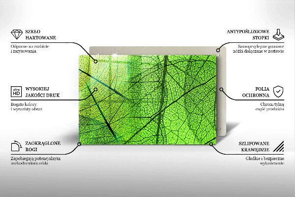 Főzőlap védő üveglap Természetes levélerek