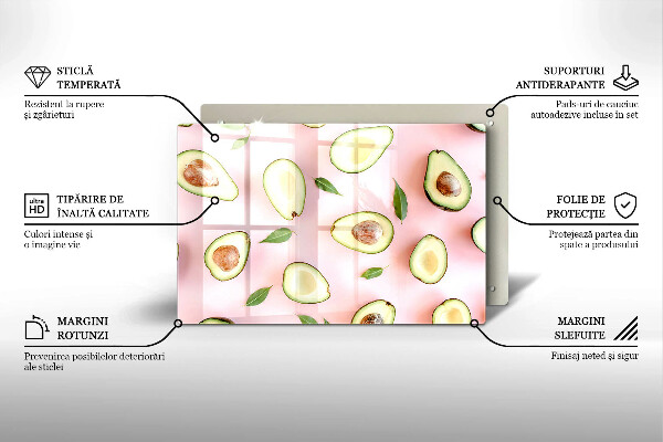 Főzőlap védő üveglap Avokádó minta