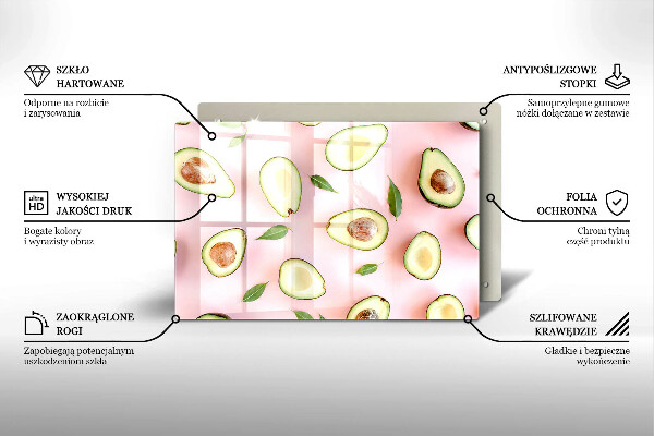 Főzőlap védő üveglap Avokádó minta