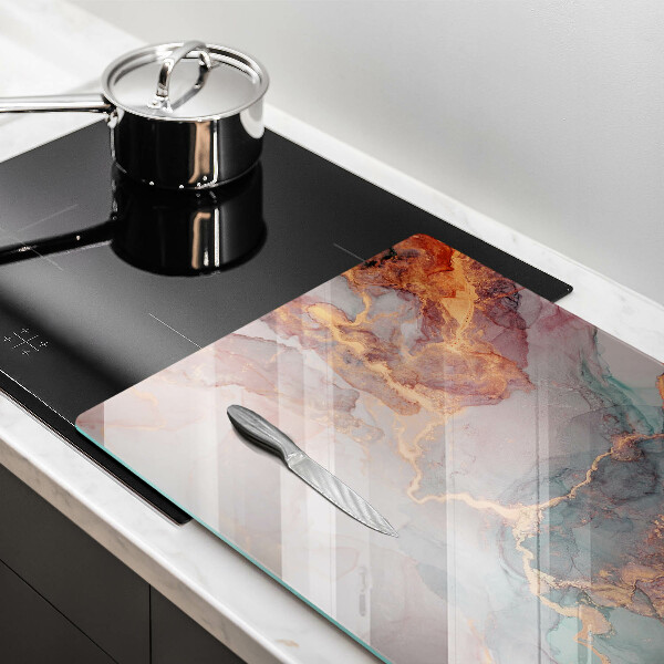 Főzőlap védő üveglap Márvány arannyal