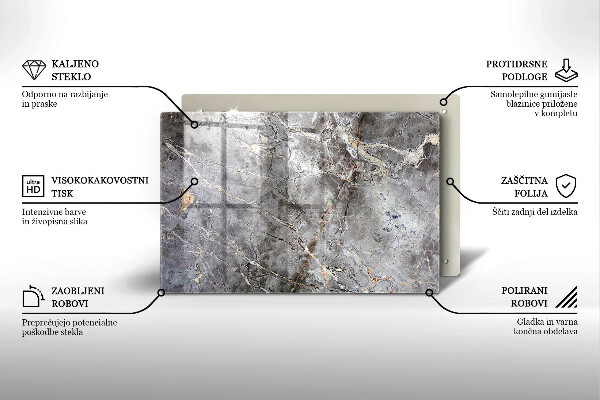 Főzőlap védő üveglap Kő textúra