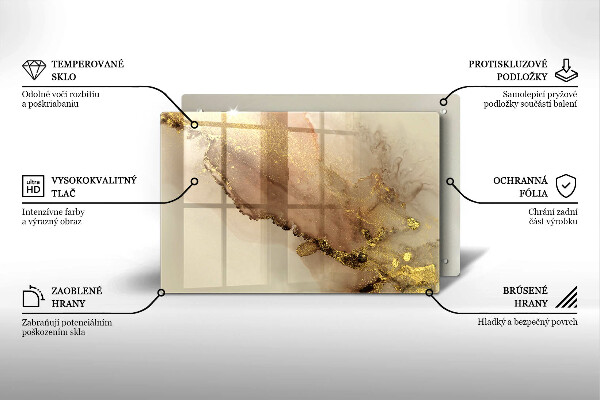 Főzőlap védő üveglap Arany absztrakció