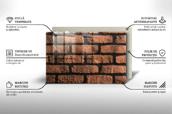Főzőlap védő üveglap Tégla fal