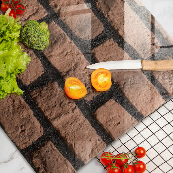 Főzőlap védő üveglap Tégla fal