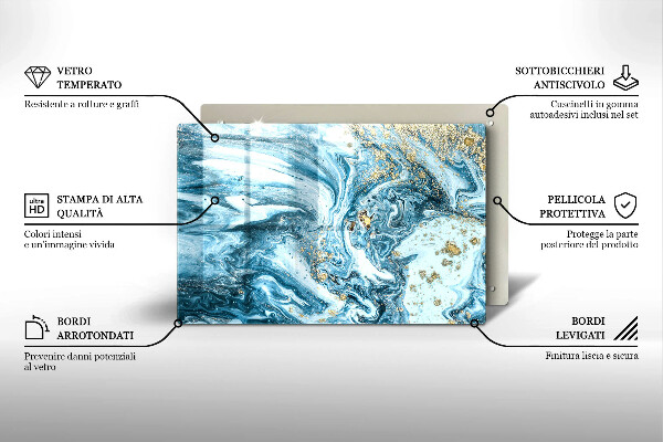 Tűzhelyvédő üveglap Szerkezete arannyal
