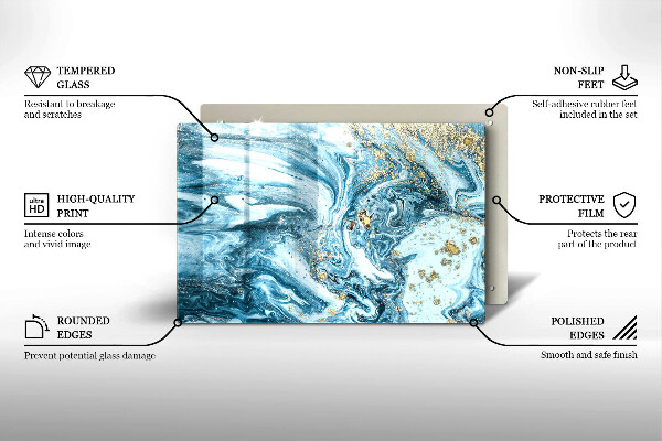 Tűzhelyvédő üveglap Szerkezete arannyal