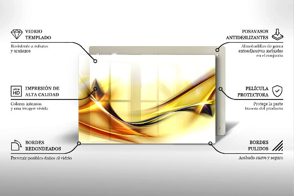Tűzhelyvédő üveglap Absztrakt fényvonalak