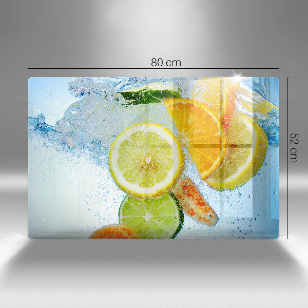 Tűzhelyvédő üveglap Zamatos citrusvíz