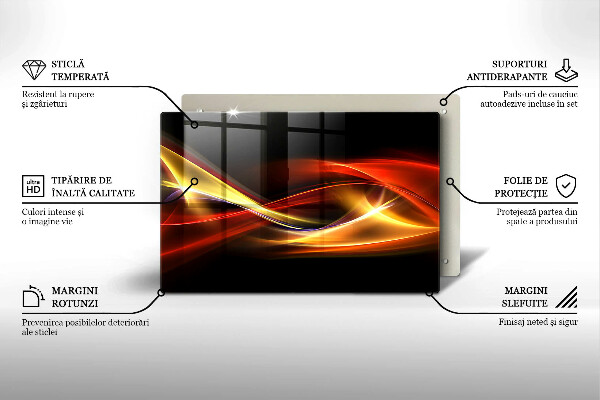 Főzőlap védő üveglap Absztrakt füst és fény