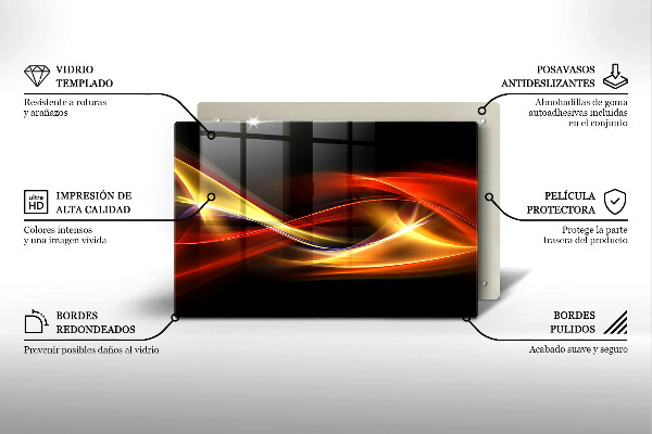 Főzőlap védő üveglap Absztrakt füst és fény