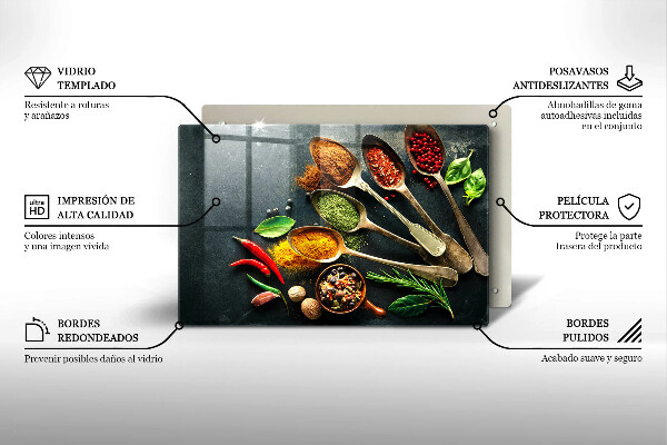Főzőlap védő üveglap Konyhai kanál fűszerek