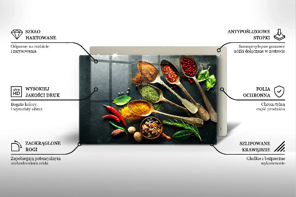Főzőlap védő üveglap Konyhai kanál fűszerek