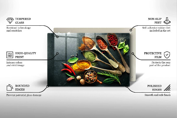 Főzőlap védő üveglap Konyhai kanál fűszerek