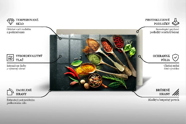 Főzőlap védő üveglap Konyhai kanál fűszerek