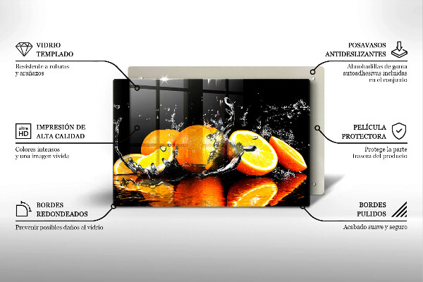 Főzőlap védő üveglap Lédús narancssárga gyümölcs