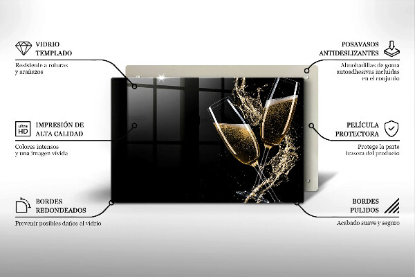 Főzőlap védő üveglap Pohár pezsgő