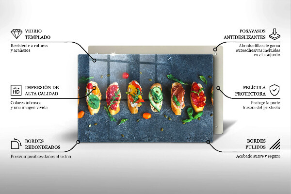 Tűzhelyvédő üveglap Színes szendvicsek