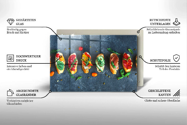 Tűzhelyvédő üveglap Színes szendvicsek