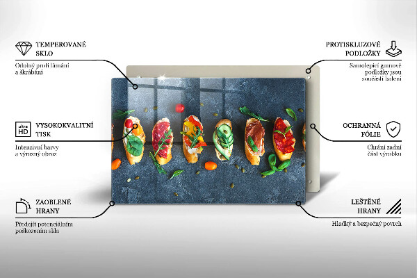 Tűzhelyvédő üveglap Színes szendvicsek
