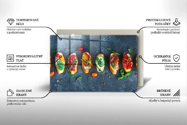 Tűzhelyvédő üveglap Színes szendvicsek