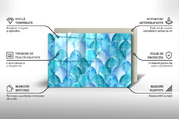 Tűzhelyvédő üveglap Akvarell skálák