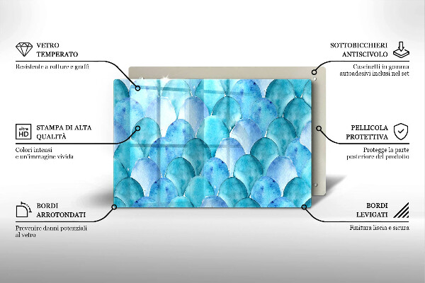 Tűzhelyvédő üveglap Akvarell skálák