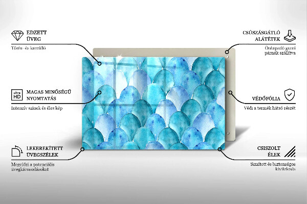 Tűzhelyvédő üveglap Akvarell skálák