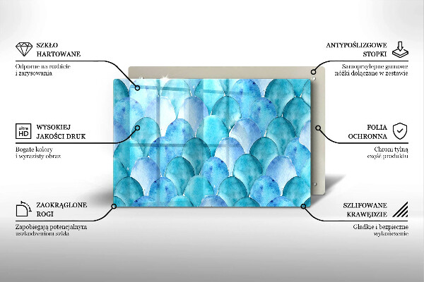 Tűzhelyvédő üveglap Akvarell skálák