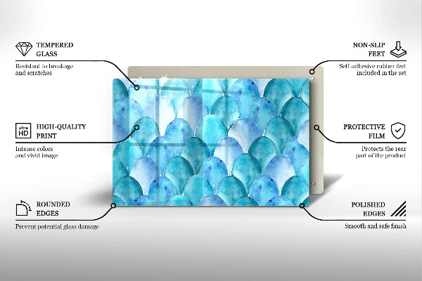 Tűzhelyvédő üveglap Akvarell skálák