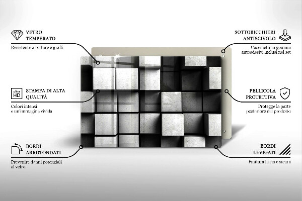 Tűzhelyvédő üveglap 3D geometriai háttér