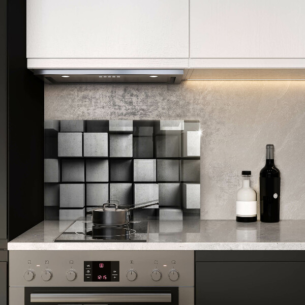 Tűzhelyvédő üveglap 3D geometriai háttér