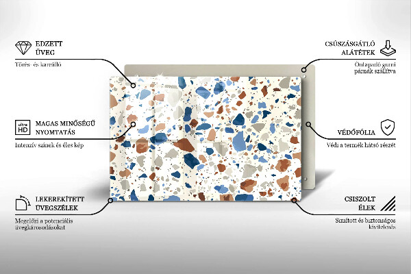 Tűzhelyvédő üveglap Dekoratív kőedény
