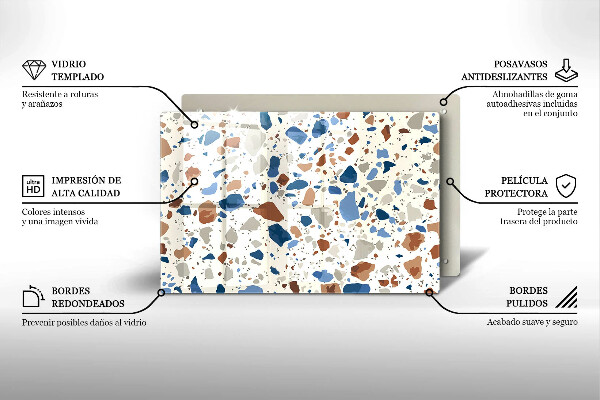 Tűzhelyvédő üveglap Dekoratív kőedény