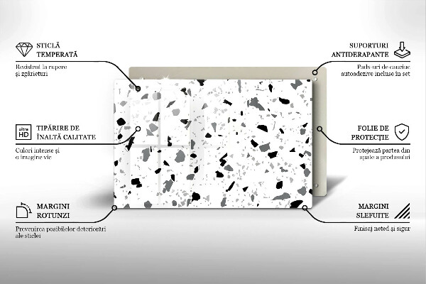 Tűzhelyvédő üveglap Dekoratív kőedény