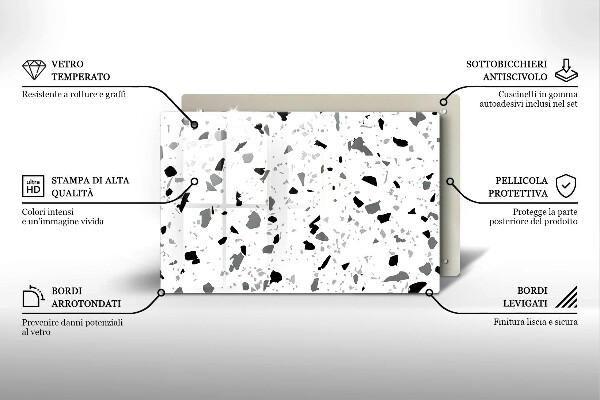 Tűzhelyvédő üveglap Dekoratív kőedény