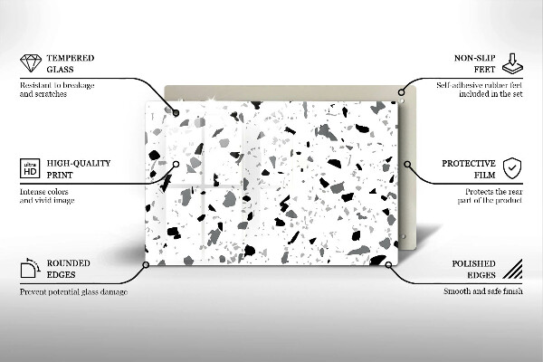 Tűzhelyvédő üveglap Dekoratív kőedény