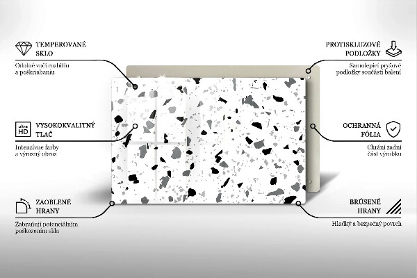 Tűzhelyvédő üveglap Dekoratív kőedény