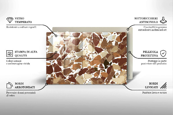 Tűzhelyvédő üveglap Kő díszítő foltok