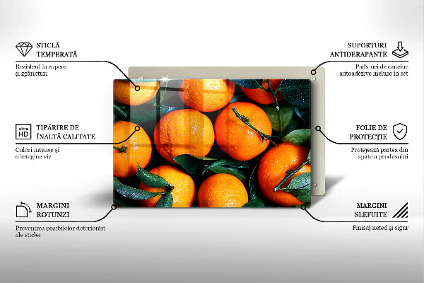 Tűzhelyvédő üveglap Narancs gyümölcs