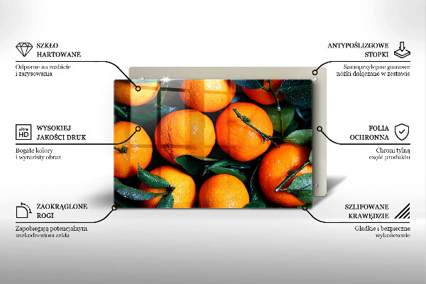 Tűzhelyvédő üveglap Narancs gyümölcs