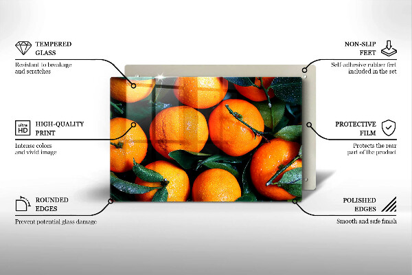 Tűzhelyvédő üveglap Narancs gyümölcs