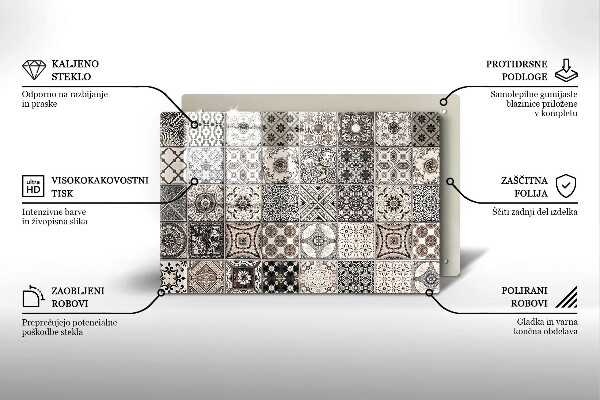 Főzőlap védő üveglap Dekoratív csempe