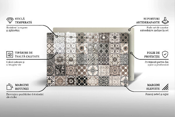 Főzőlap védő üveglap Dekoratív csempe