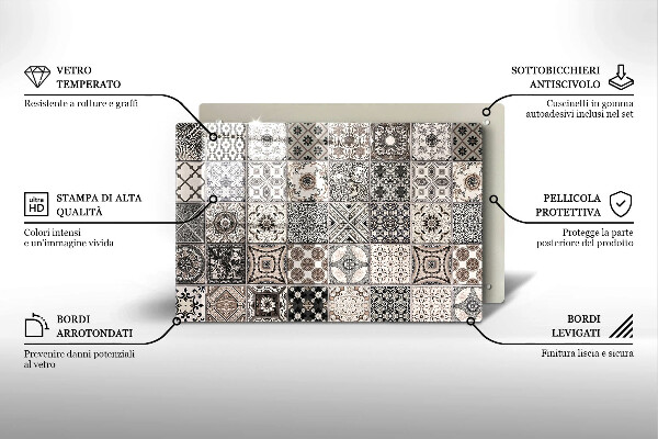 Főzőlap védő üveglap Dekoratív csempe