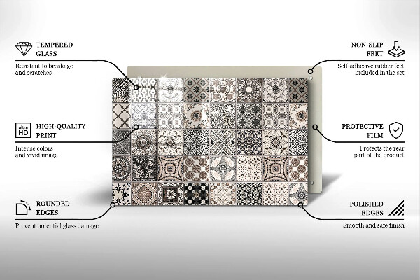 Főzőlap védő üveglap Dekoratív csempe