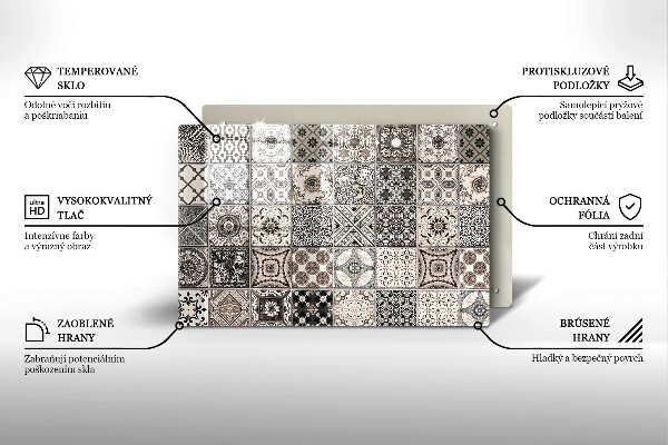 Főzőlap védő üveglap Dekoratív csempe