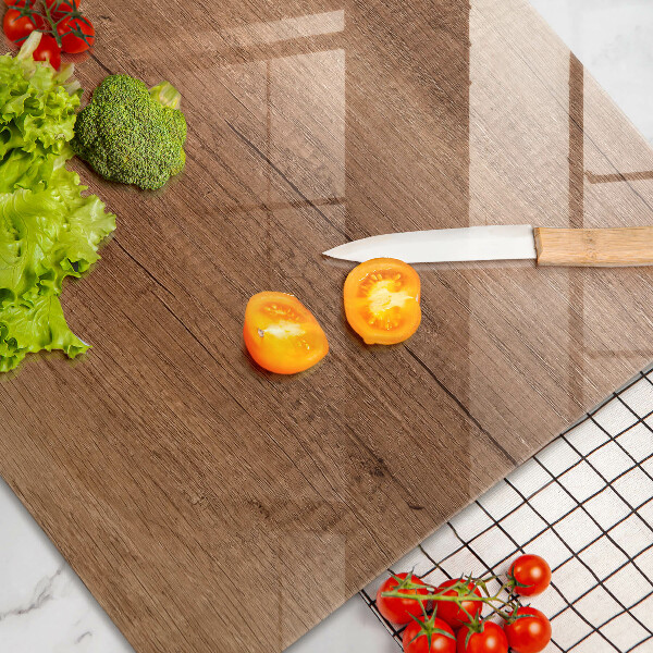 Főzőlap védő üveglap Fa textúra