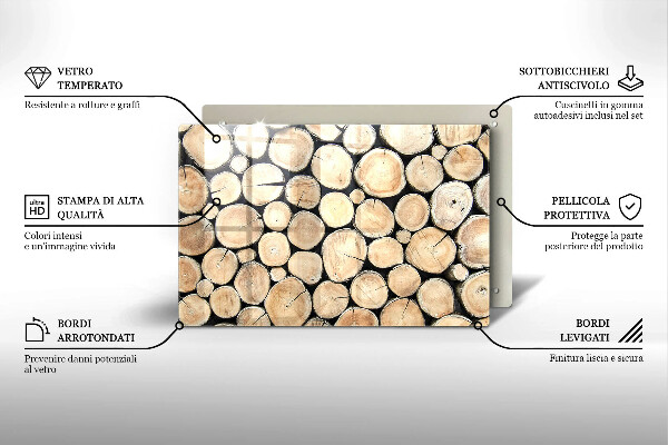 Főzőlap védő üveglap Fa fatörzsek