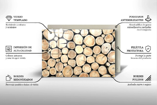 Főzőlap védő üveglap Fa fatörzsek