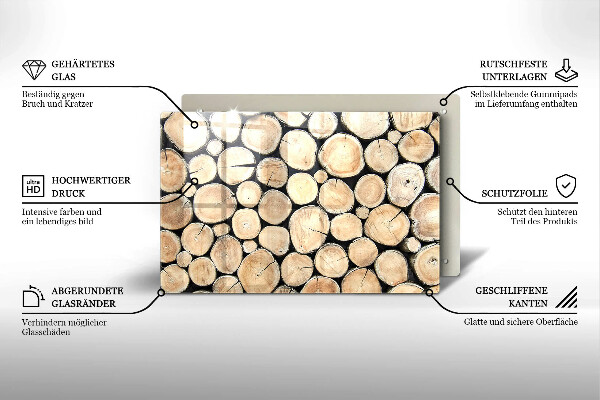 Főzőlap védő üveglap Fa fatörzsek